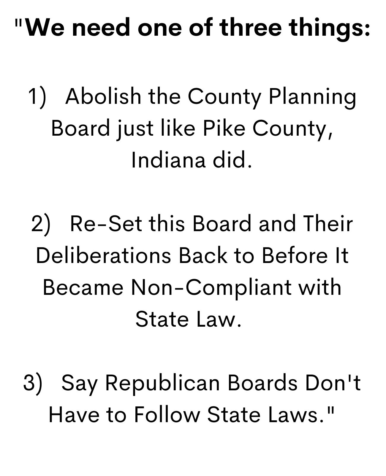 Max Greene was President of the Washington County Indiana BZA, but
              resigned in protest over Unlawful Board Members